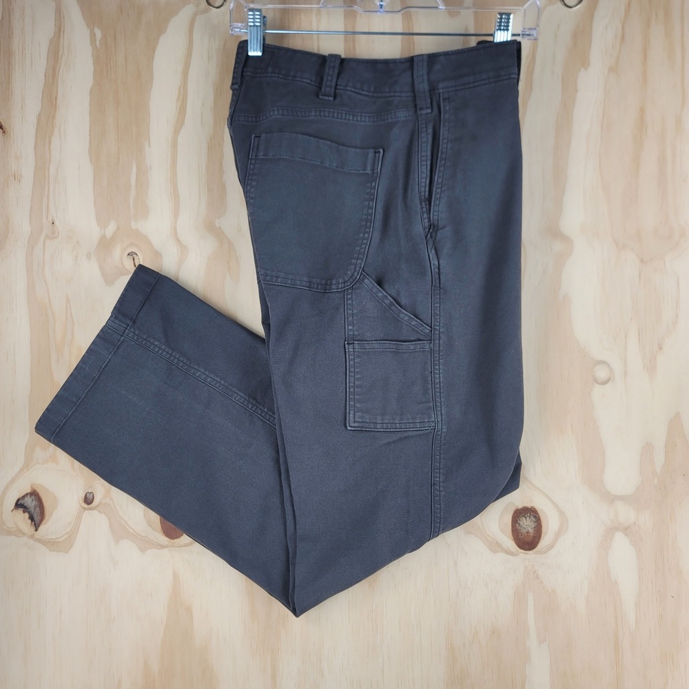 Abercrombie & Fitch Carpenter Pants Mens 29x29 Black Baggy Workwear Canvas Heavy - Picture 3 of 9